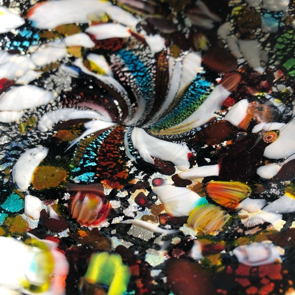 VINTAGE Murano Black Art Glass Tutti Frutti Bowl - Picture 8 of 13